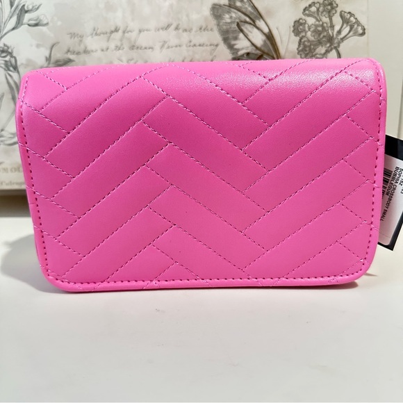Bebe Sophia Crossbody Small Quilted Chain Strap in Pink Bubblegum - Picture 2 of 10